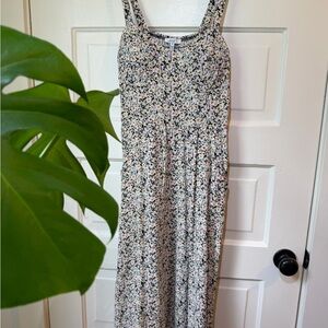 Floral Sundress with Pink, Green, and Yellow Accents